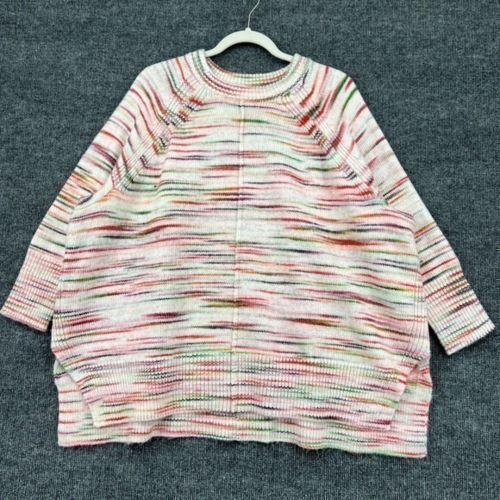 Lou & Grey Loft Sweater Womens XS/S Multicolor Space Dye 3/4 Sleeve Oversize